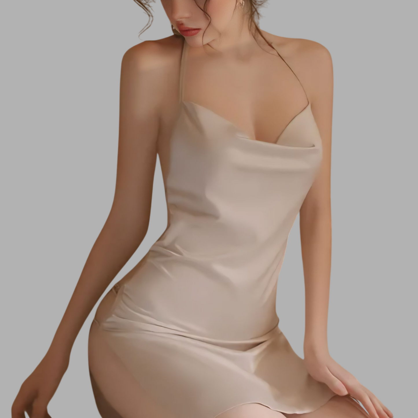 Luxury Silk Slit Nightdress L6P24V