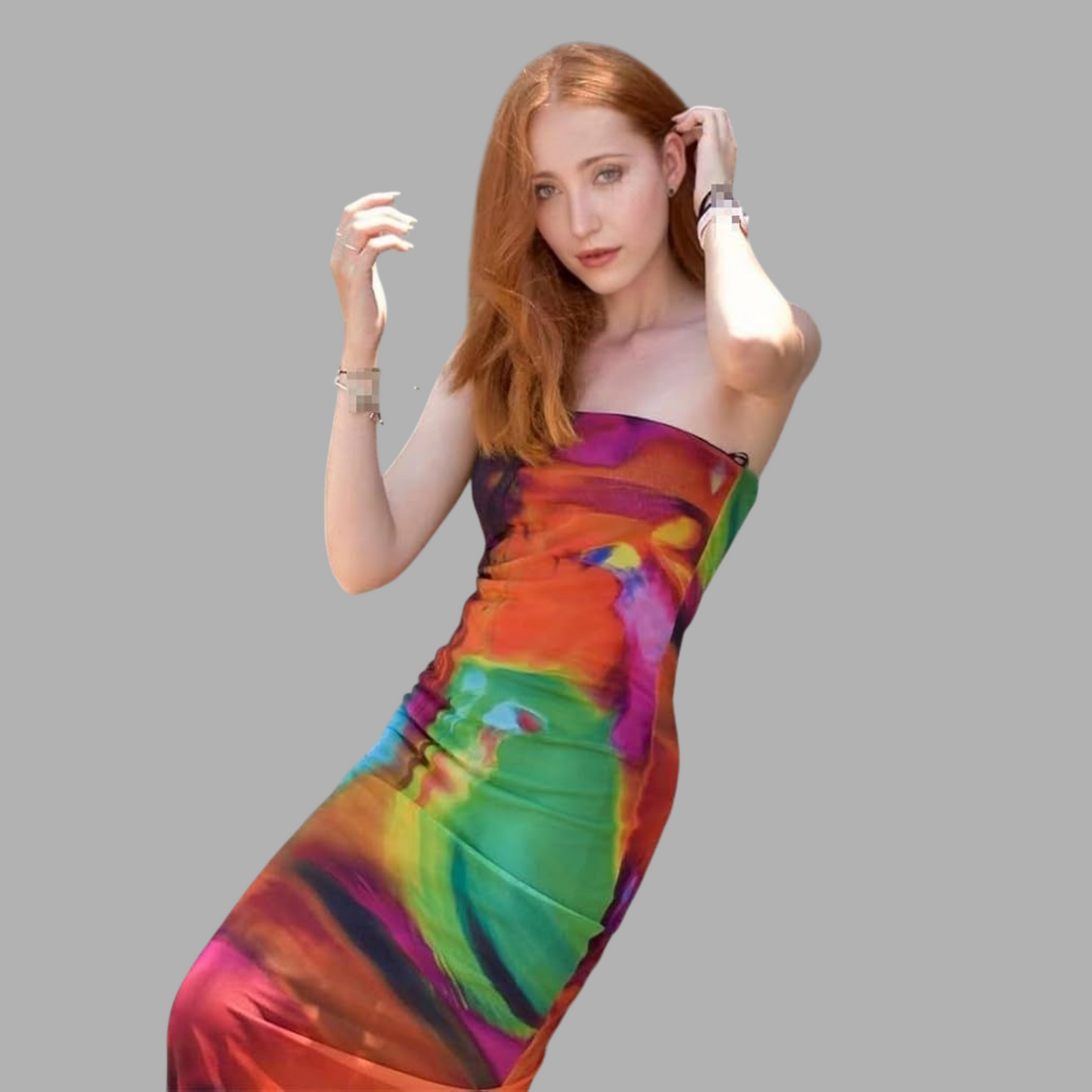 Goddess Glow Slim-Fit Silk Bandeau Dress G2X48R