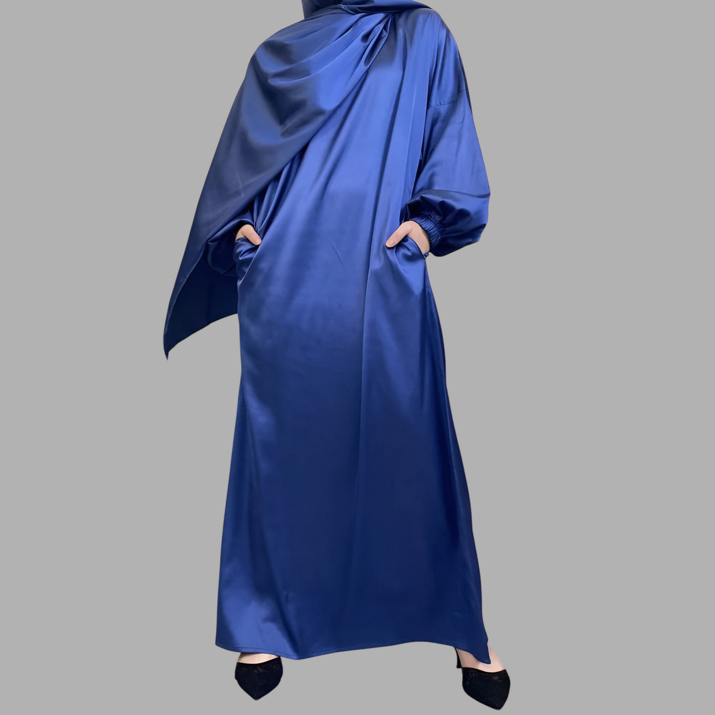 Royal Allure Satin Dress with Matching Headscarf R5C73Q
