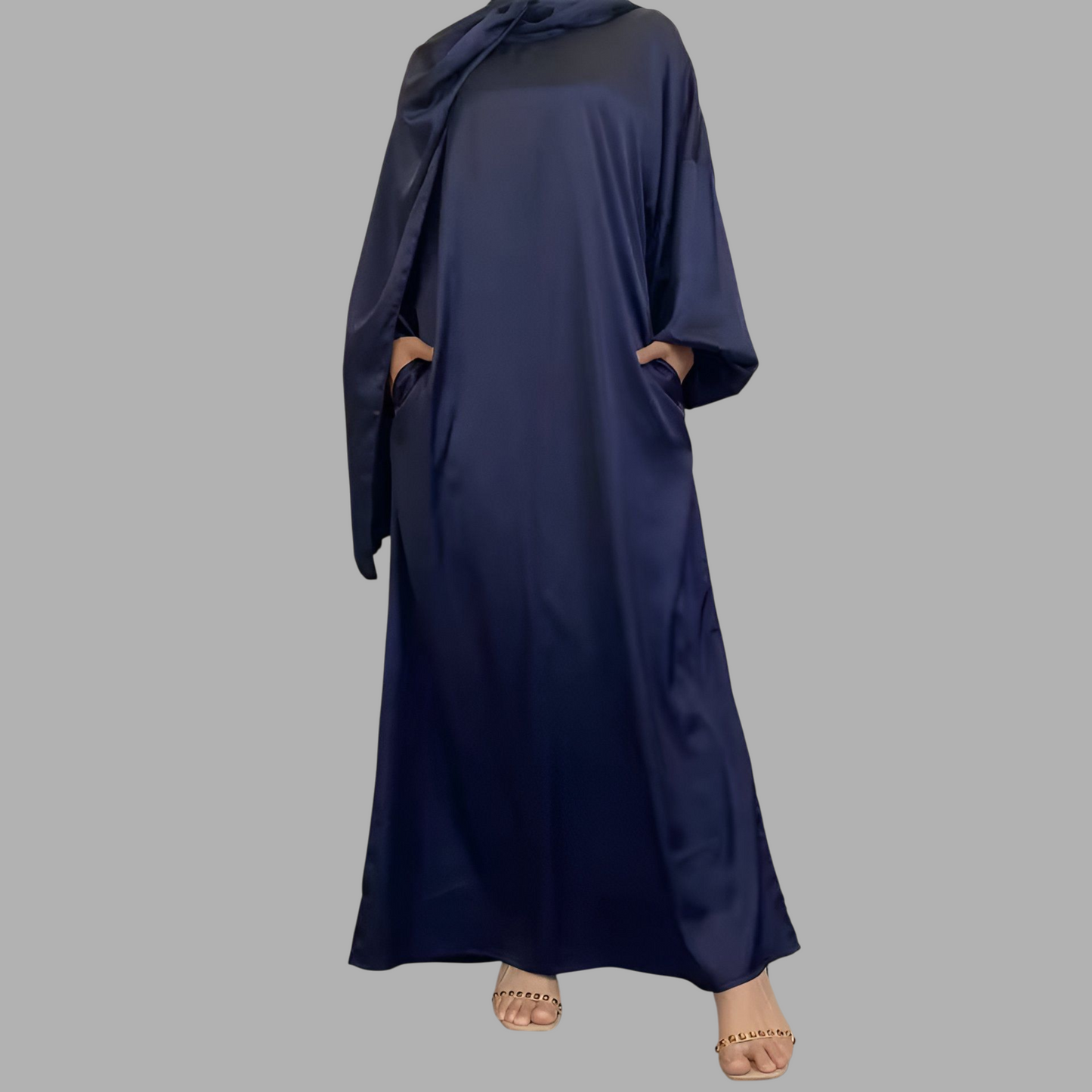 Royal Allure Satin Dress with Matching Headscarf R5C73Q