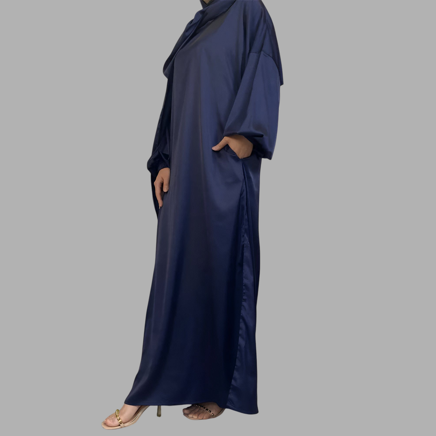 Royal Allure Satin Dress with Matching Headscarf R5C73Q