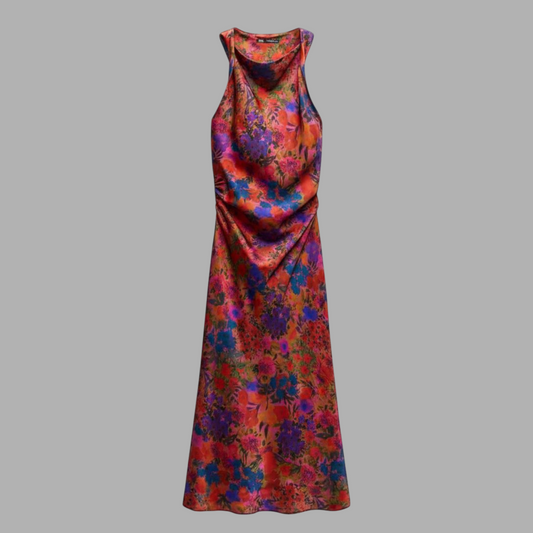 Floral Print Silk Satin Elegance F7R81K