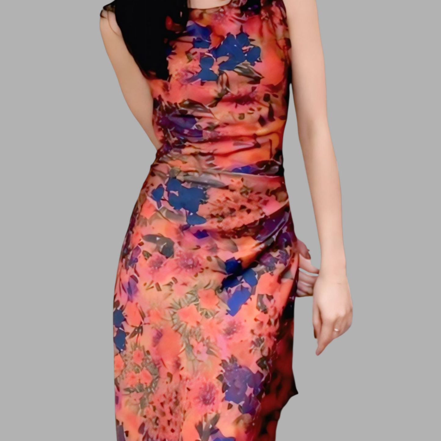 Floral Print Silk Satin Elegance F7R81K