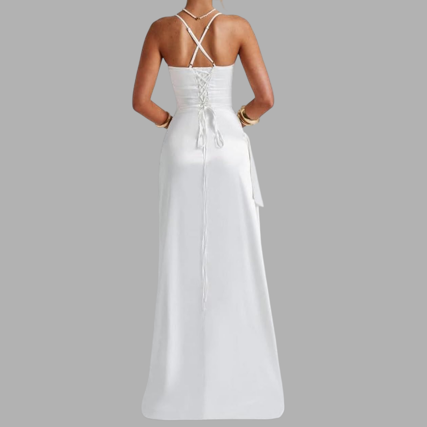 Satin Mermaid Prom Dress with Cowl Neck & Spaghetti Straps SQ9V41