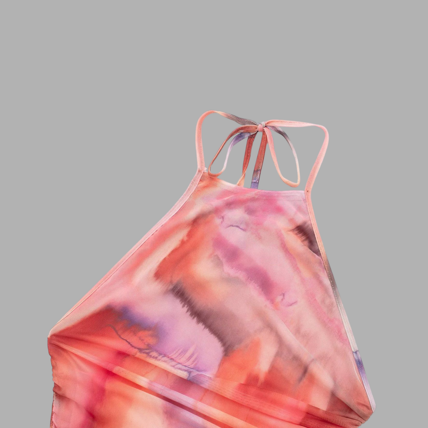 Patterned Silk Net Midi Dress P3F90W